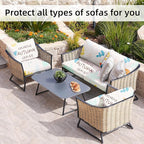 8Pcs Stretch Patio Cushion Covers, Outdoor Couch Covers Replacement, Outdoor - Image 4