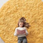 OLANLY Mustard Yellow Round Rugs by OLANLY