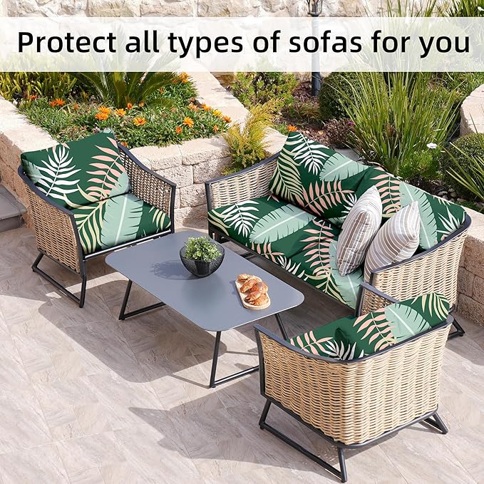 8Pcs Stretch Patio Cushion Covers, Outdoor Couch Covers Replacement, Outdoor - Image 6