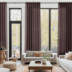 Coffee Brown Linen Curtains for Living Room 98 Inches Long Light Filtering Semi - Image 6