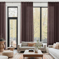 Coffee Brown Linen Curtains 132 Inch Length by Nanspring