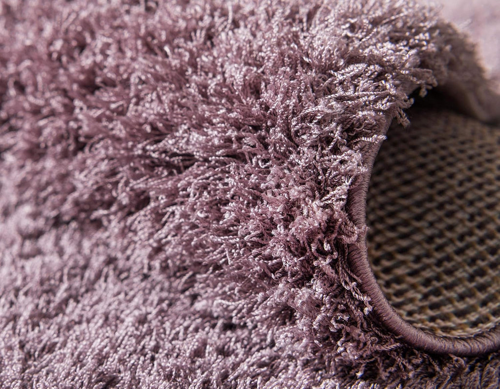 Unique Loom Studio Solid Shag Collection Urban Modern Super Soft & Plush Area Rug (2' 0 x 6' 7 Runner, Mauve)
