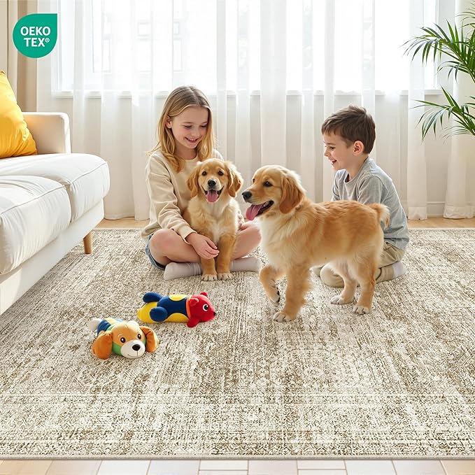 8x10 Area Rugs for Living Room, Non-Slip Backing Large Washable Rug for Nursery - Image 9