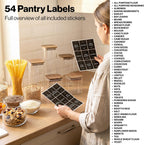 Glass Pantry Storage Jars Containers with Acacia Lids and Labels - Set of 5
