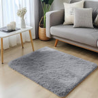 OLANLY 3x3 Machine Washable Small Bedside Rug, Soft Fluffy Shaggy Entryway - Image 3