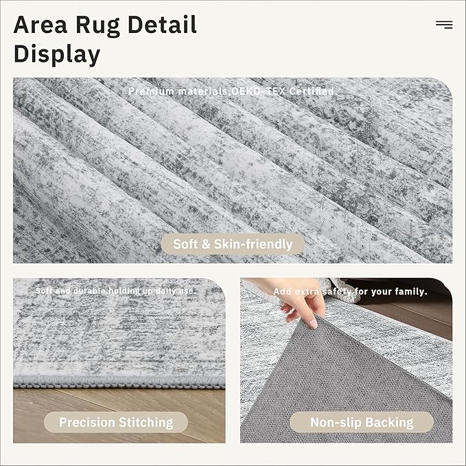 Runner Rug 2'x6' Washable Non-Slip Runner Rugs - Image 6