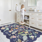 4x6 Living Room Area Rugs: Washable Boho Bedside Rug Non-Slip Floral Small Low - Image 4