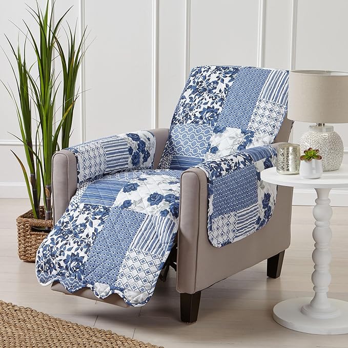 Great Bay Home Reversible Patchwork Recliner Cover - Image 2