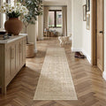 2x8 Washable Runner Rug for Hallway Kitchen Vintage Beige Non Slip Low Pile by WondRg