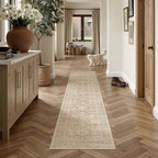 2x8 Washable Runner Rug for Hallway Kitchen Vintage Beige Non Slip Low Pile by WondRg