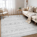 Nakagishi 5x8 Area Rugs Living Room: Washable Boho Large Neutral Soft Farmhouse by NakagishiAreaRug