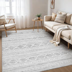 Nakagishi 10x12 Area Rug Living Room: Washable Boho Large Neutral Soft - Image 2