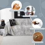 MYSKY HOME Boho Couch Cover for Dogs Washable Grey Abstract Couch Sofa - Image 3