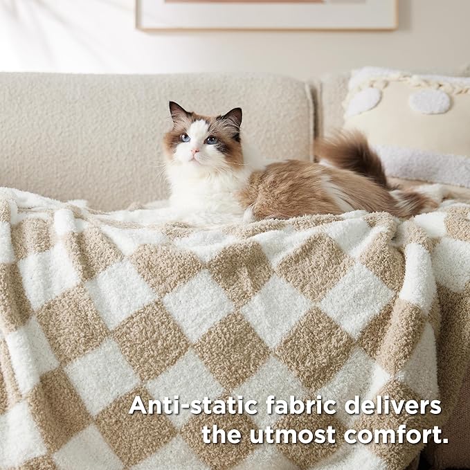 Bedsure GentleSoft Checkered Twin Blanket - Image 6