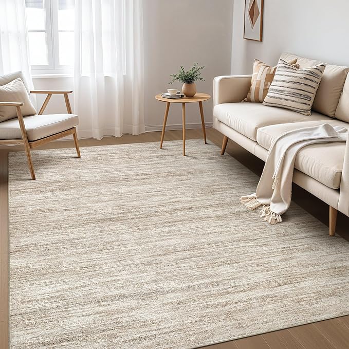 Nakagishi 5X7 Area Rugs Living Room: Washable Large Vintage Rug Neutral by NakagishiAreaRug