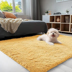 OLANLY 3x5 Machine Washable Small Bedside Rug, Soft Fluffy Shaggy Rugs by OLANLY