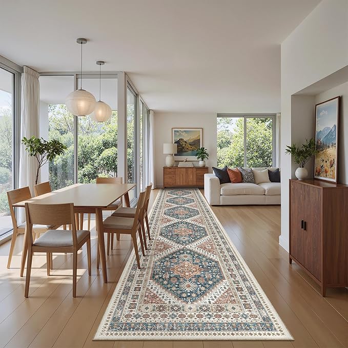 Madane Hallway Runner Rug 2'6''x14' Kitchen Runner, Non Slip Vintage Runners - Image 5