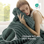 Bedsure GentleSoft Mallard Green Twin Blanket - Image 4