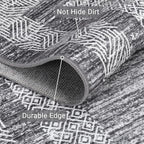 GarveeHome 2x6 Modern Bordered Runner Rug Soft Non Slip Washable Floor Carpet - Image 4