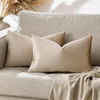 GIGIZAZA Velvet Taupe Decorative Throw Pillow Covers Couch Pillow Lumbar - Image 6