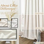 Guken 100% Blackout Linen Curtains 100 Inch Length 2 Panels Set - Image 7