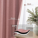 Guken 100% Blackout Curtains 102 Inch Length 2 Panels Set - Image 4