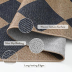 Lahome Colette Checkered Easy Jute Washable Rug, 5x7 Area Rugs - Image 4