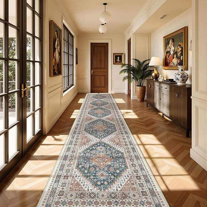 Washable Runner Rug 2.5x14, Non-Slip Long Kitchen Mats by Restydon