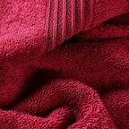 Superior Egyptian Cotton 6-Piece Towel Set, Bathroom Essentials, Towels For Bathroom, Apartment, Airbnb, Guest Bath, Face, Hand, Bath Towels, Washcloths, Absorbent, Fast Drying, Burgundy