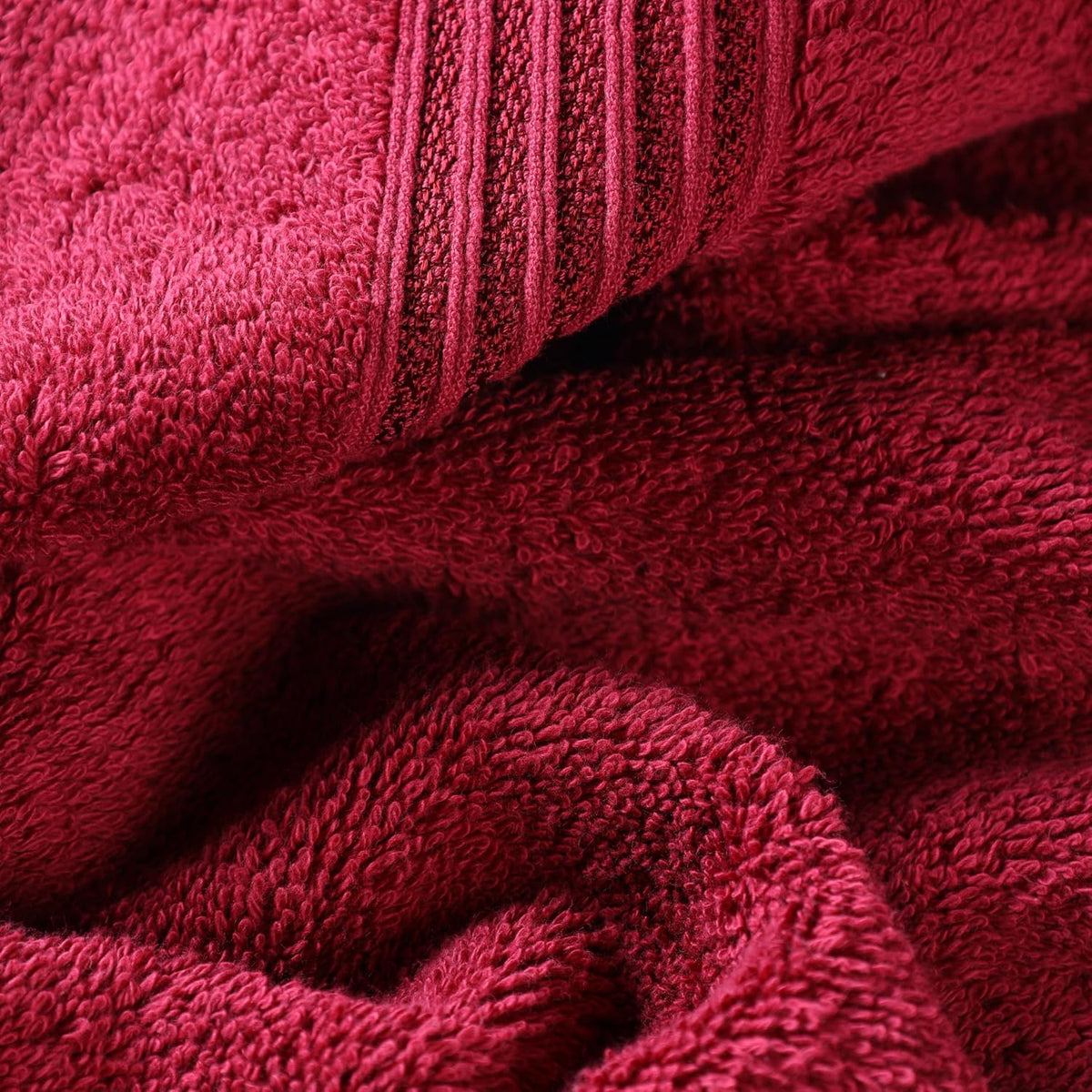 Superior Egyptian Cotton 6-Piece Towel Set, Bathroom Essentials, Towels For Bathroom, Apartment, Airbnb, Guest Bath, Face, Hand, Bath Towels, Washcloths, Absorbent, Fast Drying, Burgundy