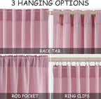 Rose Linen 96 Inch Long Curtains Panels 2 Panel Set - Image 2