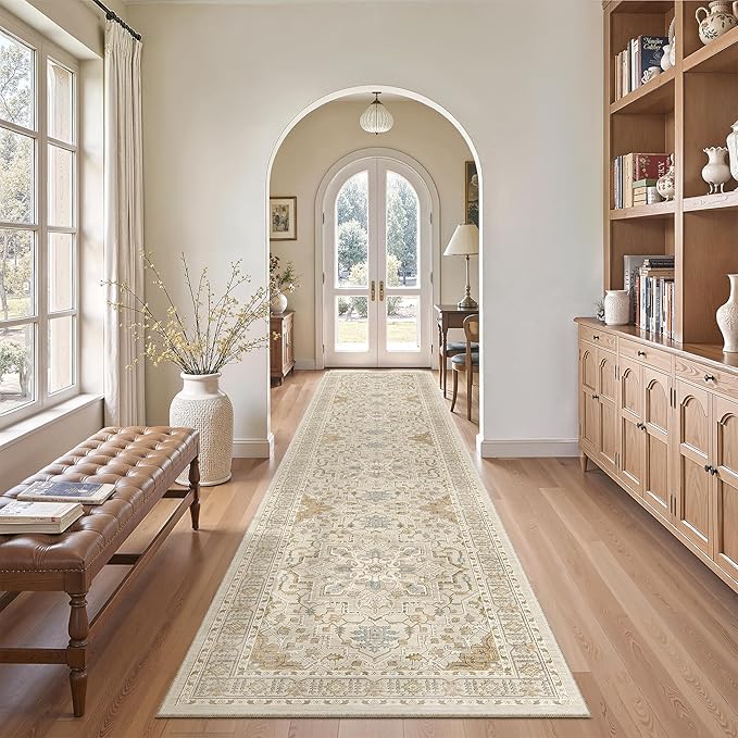 Madane Hallway Runner Rug 2'6''x12', Non Slip Vintage 12ft Runners - Image 3