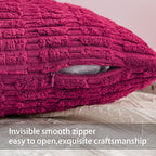 Pack of 2 Corduroy Decorative Throw Pillow Covers 12x20 Inch Soft Striped - Image 3