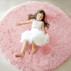 ONASAR Light Pink Round Area Rugs 6ft - Image 4