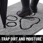 Smiry Dog Door Mat for Muddy Paws, Absorbent Dirt Trapper Non Slip Quick Dry - Image 2