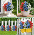 2Pcs 22" Artificial Topiary Ball Flowers for Outdoors Planters, Spring Summer Decoration, UV Resistant Faux Floral Greenery, Fake Shrubs Bushes for Indoor Outdoor Garden Yard Porch Patio Home Decor