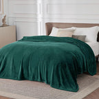 Bedsure GentleSoft Fleece Bed Blankets Large Size Forest Green - Image 2