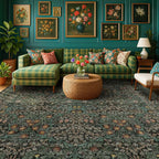 Washable Dark Green 10x12 Rug for Living Room - Image 3