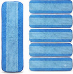 AmaVins 6 Pack Microfiber Cleaning Pads, Reusable Microfiber Mop Pads for 18 Inch Mop, Hardwood Floor Replacement Cleaning Mop Pads, Machine Washes