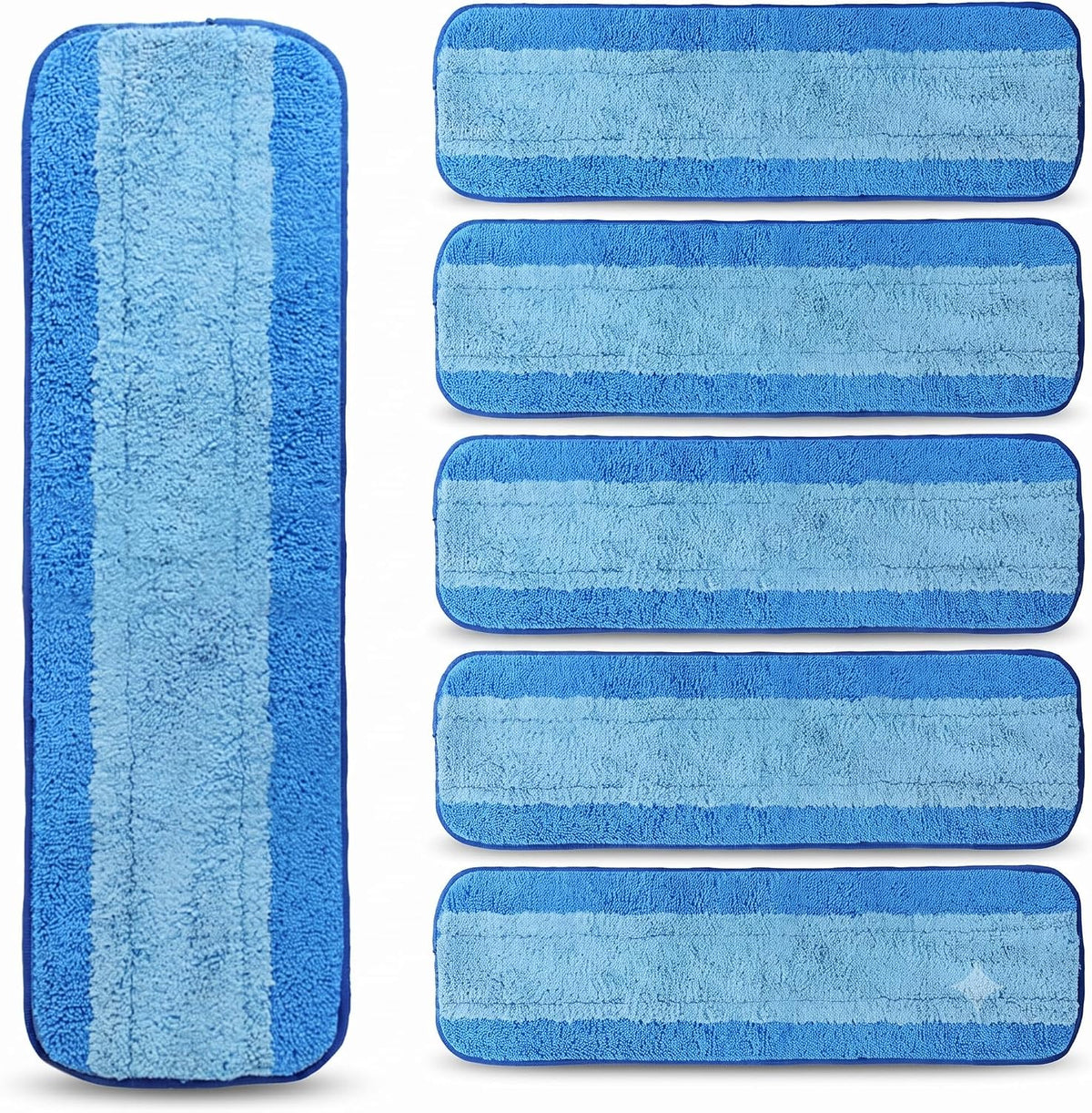 AmaVins 6 Pack Microfiber Cleaning Pads, Reusable Microfiber Mop Pads for 18 Inch Mop, Hardwood Floor Replacement Cleaning Mop Pads, Machine Washes