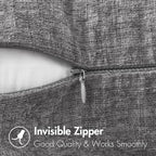 MIULEE Pack of 2 Couch Throw Pillow Covers 12x20 Inch Soft Dark Gray Chenille - Image 3