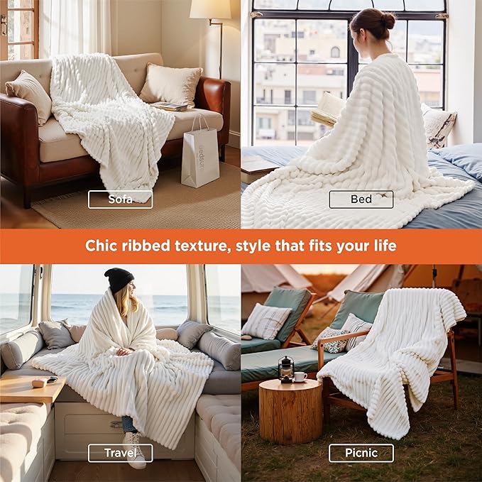 Bedsure GentleSoft White Throw Blanket - Image 4