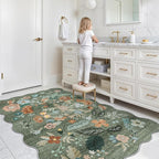 4x6 Living Room Area Rugs: Washable Farmhouse Nursery Kitchen Floral Rugs - Image 4
