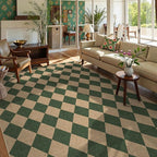 Lahome Colette Checkered Washable Rugs 8x10, Easy Jute Rug by Lahome