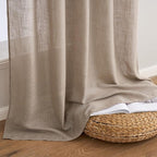 MIULEE Taupe Linen Curtains 54 Inch Length 2 Panels - Image 7