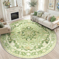 Area Rugs 8ft Washable Non-Slip, Floral Vintage Distress Print Pattern by RELEANY