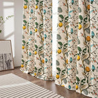 Topfinel Floral Curtains 90 Inches Long 2 Panels Unique Natural Beige Luxury - Image 4