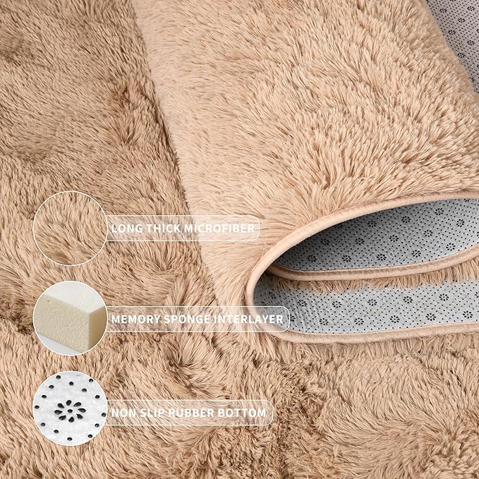 Tepook Super Soft Fluffy Rug for Bedroom, Modern Shaggy Fuzzy Kids Rugs for - Image 5