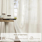 LAMIT Short Kitchen Linen Curtains 30 Inch Length - Image 8