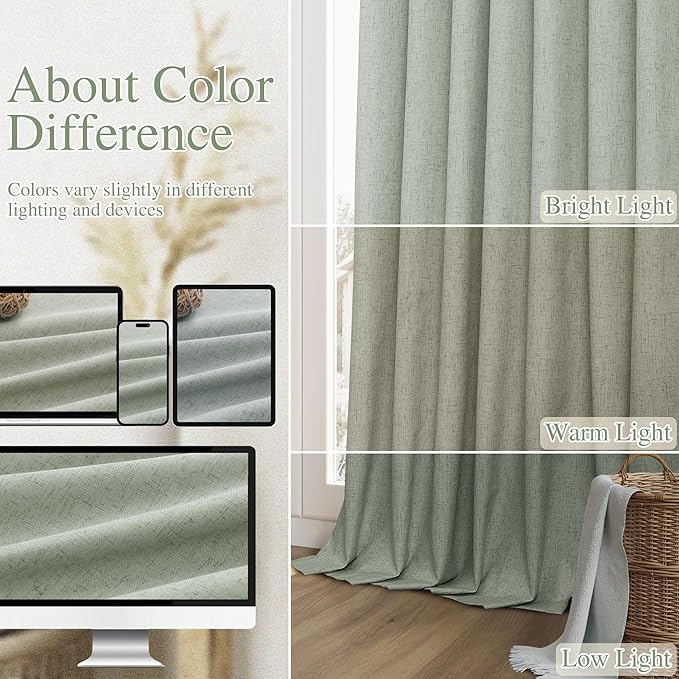 Guken 100% Blackout Curtains 120 Inch Length 2 Panels Set - Image 7